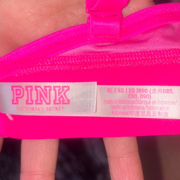 PINK Victoria's Secret Bright Pink Velvet Bralette - Picture 3 of 3